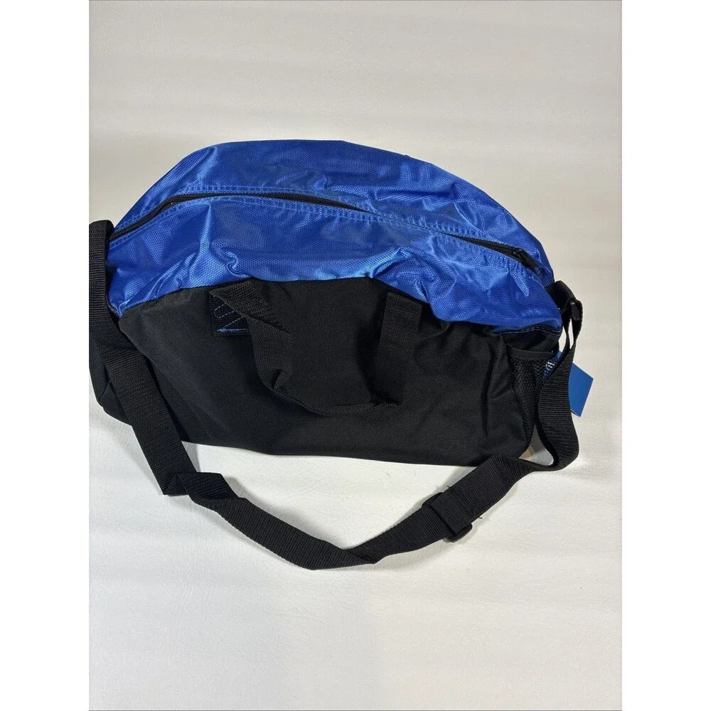 Port & Company Blue Gray Black Travel Duffel Gym Sports Overnight Bag New w/Tags